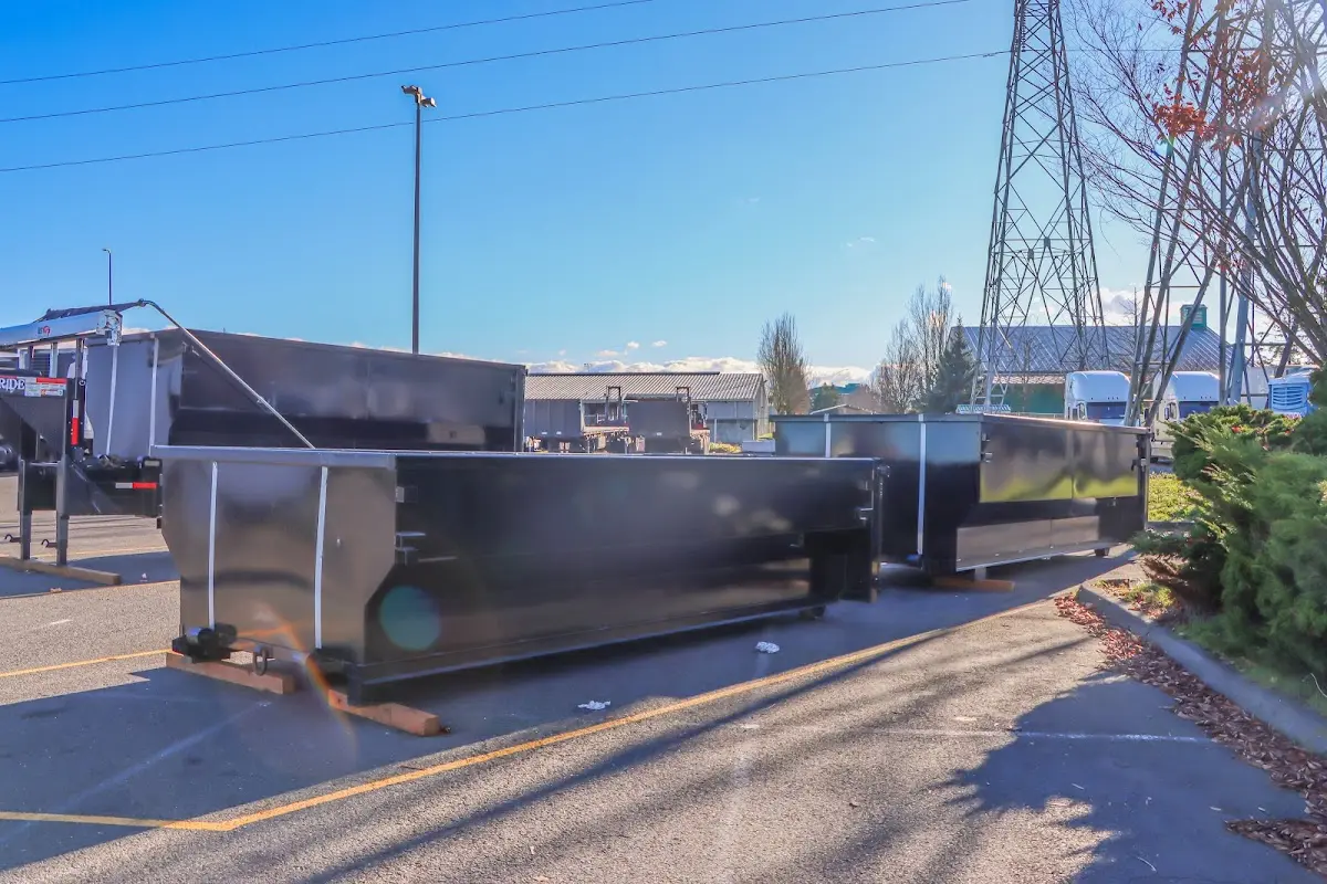 Roll-off dumpster ready for waste disposal at job site for Residential Dumpster Rental in Florida Gulf Coast University